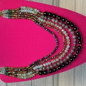 Nakamol Handcrafted Artisan Necklace Gemstone & Glass, C43